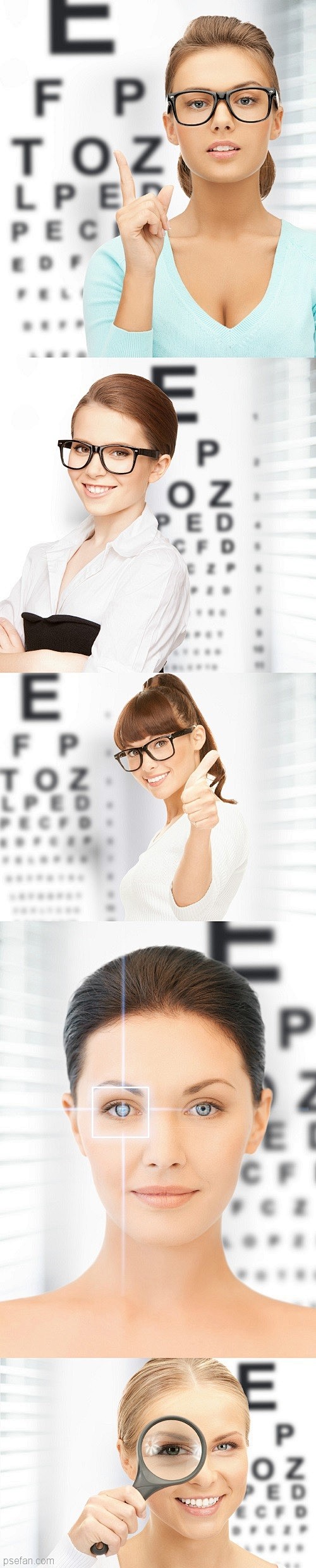 5P外国女性视力表检测矫正眼镜放大镜高清...