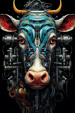 十二生肖科技牛头机甲机器机械牛动物图片