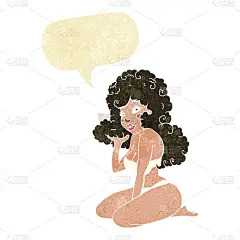 卡通海报上的女孩与语音泡泡