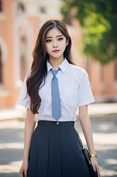 AI数字艺术肖像人物校服图片-众图网