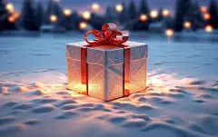 雪地3d礼物盒素材图片