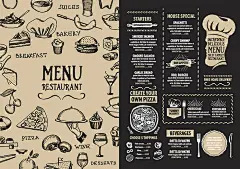 点击图片进入下载AI源文件：餐饮 食物 西餐 牛排 菜单 汉堡 披萨店 菜单 餐牌 高清图片 鱼 鲜肉 牛肉 新鲜 食材 PIZZA 面包 水果 蔬菜 美食 餐具 寿司 零食 食品 坚果 食物材料 PSD 海鲜 牛奶 早餐 营养 海报 时尚 全屏海报 背景 素材 PSD分层 模板 美工 设计师 可编辑 高端大气