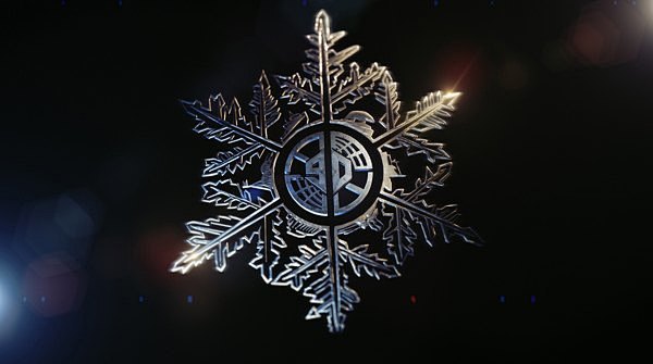 SNOWFLAKES超级质感雪花徽章设计...