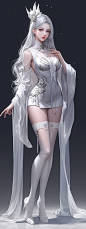 AI立绘侠女银色飘渺 - 小红书