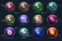 球体,飘然,巫术,行星,水晶,形状,圆形,半透明,闪亮的,发光