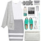 A fashion look from August 2014 featuring rag & bone cardigan, slim fit shirts and grey skirt. Browse and shop related looks.