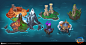 World maps, Natalia Tsy : These colorful maps were done for the project M&M ELEMENTAL GUARDIANS.<br/>Project site: <a class="text-meta meta-link" rel="nofollow" href="https://mightandmagic.ubi.com/" title="h
