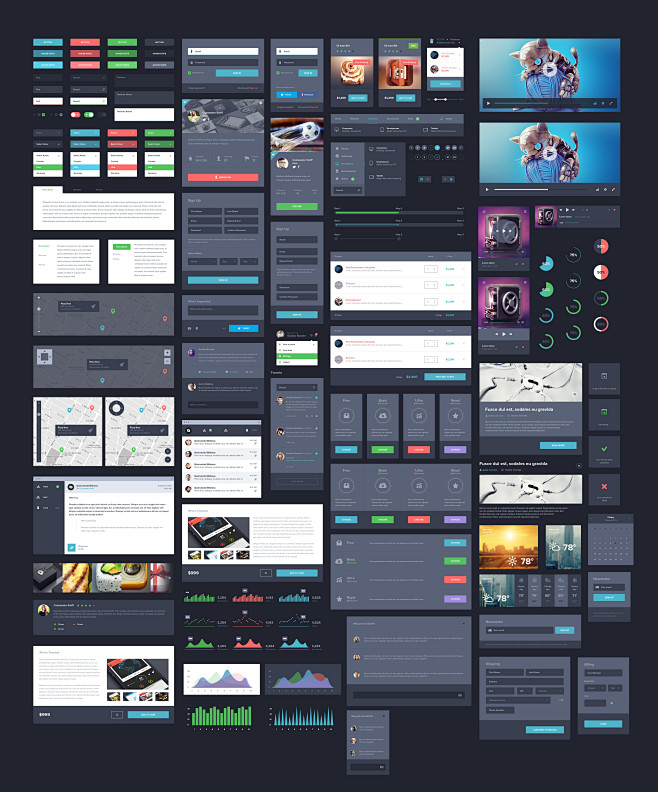 Dark UI kit- by: giv...