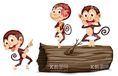 顽皮猴子插画  - 源文件下载【酷图网】猴子,卡通猴子,猴子插画,调皮的猴子,顽皮的猴子,做鬼脸猴子,可爱小猴子,机灵小猴子,卡通动物