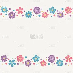 设计一张带有可爱花朵的卡片。母亲节、妇女节和情人节的背景。向量