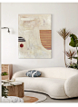 E painting手绘油画 《对岸》侘寂风样板间客厅设计师艺术抽象画-tmall.com天猫