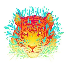 Jen Bartel 梦幻般的猫咪插画 韩国 超现实主义 色彩构成 色彩 肖像插画 矢量插画 梦 手绘 彩虹 宇宙 喵星人 动物 