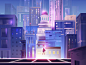 Rooftops background graphic city light night illustration design painting environment