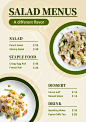Simple Hand Painted Vegetables Pattern Healthy Light Food Sale Menu