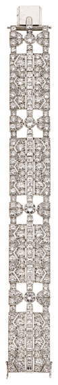 Art Deco Diamond, Platinum Bracelet, Fontana, French