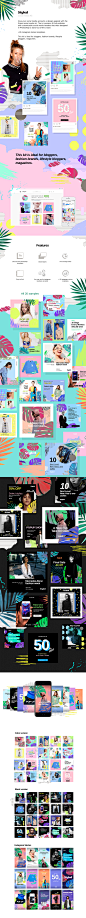 Styled Social Media kit : Give your social media accounts a design upgrade with the Styled social media kit. The kit contains 40 fully editable and customizable social media headers that were designed in Photoshop to stand out of the crowd. +15 instagram 