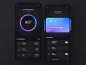 Dark Banking App round shadow purple blue mobile dark app credit minimal chart card monet blur cash neumorphic gradient dark toggl buttons 3d payment