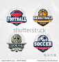 Sport logo set for four sport disciplines-符号/标志,运动/娱乐活动-海洛创意（HelloRF） - 站酷旗下品牌 - Shutterstock中国独家合作伙伴