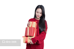 我就想叫木头人采集到新年女性新年拜年白底人像
