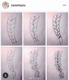 动漫人物五官比例、眼睛、及麻花辫的绘制方法（by：cassmyzu） ​#手帐素材插画手绘##简笔画# ​​​​