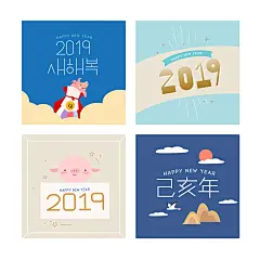 吉祥图案 新春新年 传统节日 2019新年插图插画设计AI05