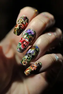 指甲油手部美甲图片摄影图