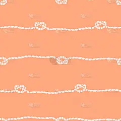 无缝矢量模式与绳结桃树的背景。简约的夏日壁纸设计。装饰线时尚纺织品。