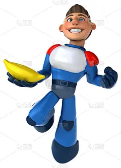 超级现代超级英雄- 3D插图
