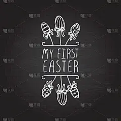 复活节,动物手,可爱的,短语,贺卡,模板,春天,品牌名称,绘制,复古