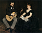 爱德华马奈的油画人物代表作品欣赏《音乐课》高清大图
