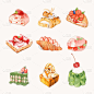 Cake watercolor vector design elements