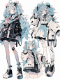 人设｜服设朋克少女，马克笔手绘风~