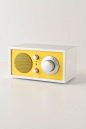 yellow radio, my teen room was yellow and orange, white modern furniture with yellow horizontal spripe, hollywood corner beds, fluffy white rugs, and this radio would have been perfect!: 