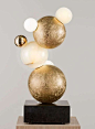 "Bubbles" Onyx and Bronze Table Lamp by Achille Salvagni image 2