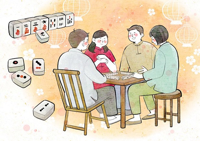 手绘中国风臭豆腐饺子茶太极舞龙狮熊猫龙舟...