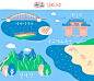 世界名胜古迹现代建筑旅游指南插画地图海报