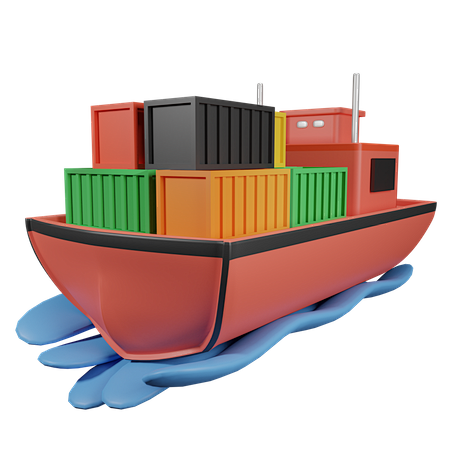 Cargo Ship 3D Illust...