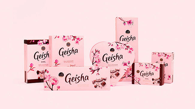 女性化的Geisha巧克力包装设计 - ...
