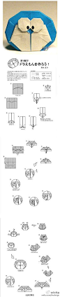 折纸 手工DIY  亲手折出一只哆啦A梦。