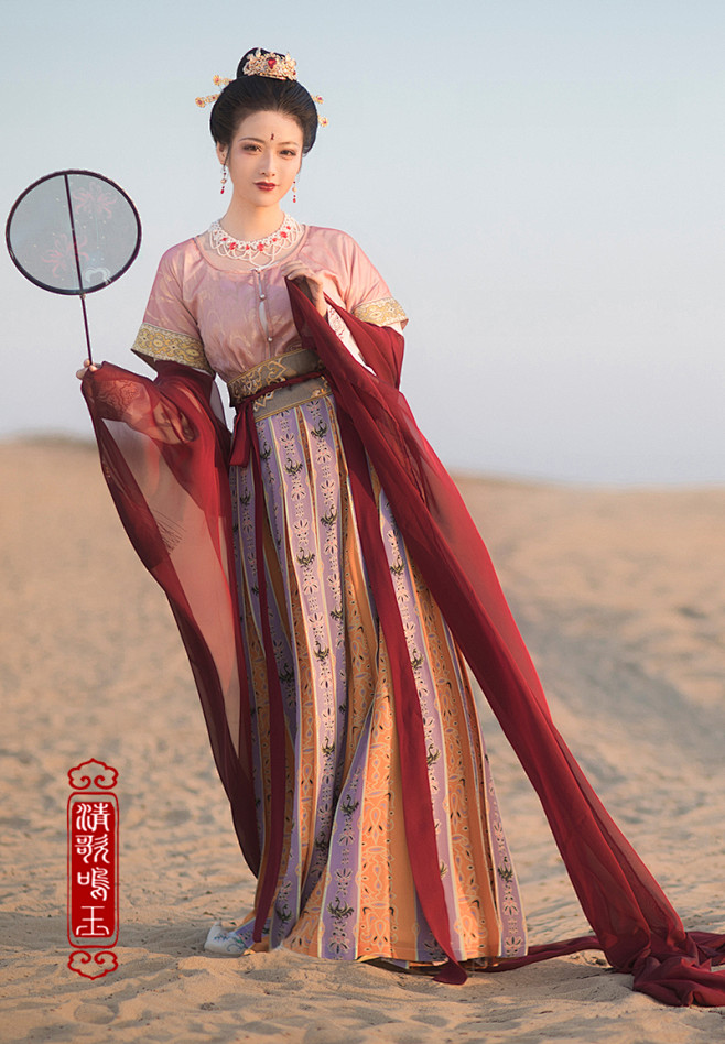 【清歌鸣玉】敦煌风袒领齐腰襦裙唐风汉服凉...