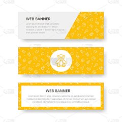 儿童玩具横条幅、名片、矢量模板设计