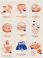 简约手绘蔬菜饮料食物线条餐饮餐厅装饰画背景插画矢量AI设计素材-淘宝网