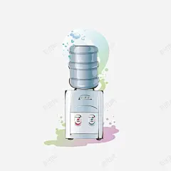 手绘饮水机模型 创意素材