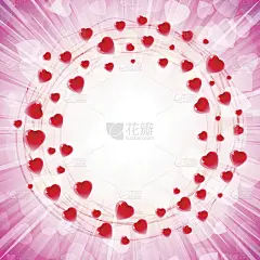 心爱情人的背景框架圆形漩涡卡周围的粉红色