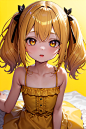 02548-3602676825-(masterpiece, high quality, highres,Highest picture quality), (Master's work),yellow background,dynamic Angle,Solid color backgr