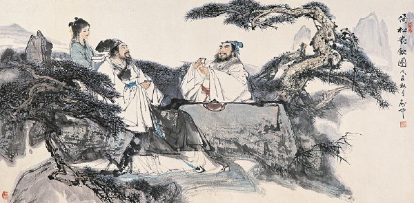 伍启中山水人物画欣赏