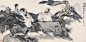 伍启中山水人物画欣赏