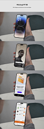 22 iPhone 14 Pro In Hand Mockups 22款手持iPhone 14苹果手机App界面广告ps样机素材场景展示效果图 - UIGUI