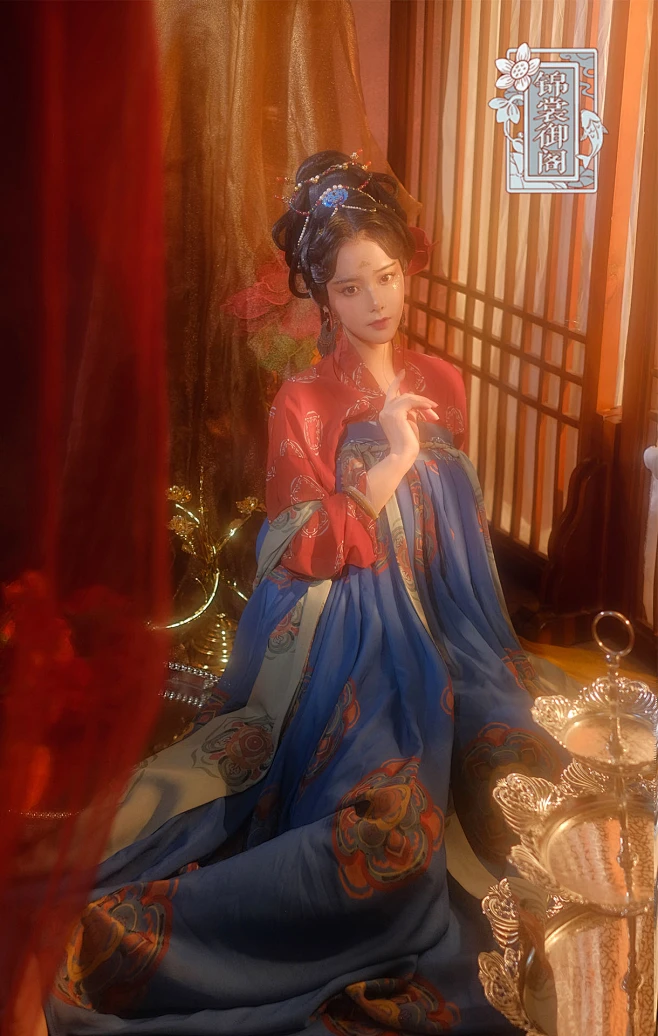 花荣生春锦裳御阁原创汉服女夏齐胸襦裙复原唐花纹一片式六米摆-淘宝网-花瓣网