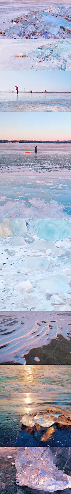 前两天趴在松花江上拍的，南方人对冰雪真是稀奇死了 ​​​​